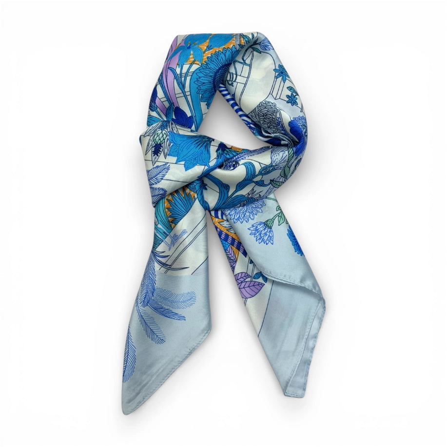 Beige Jungle Square Silk Touch Scarf 70cm