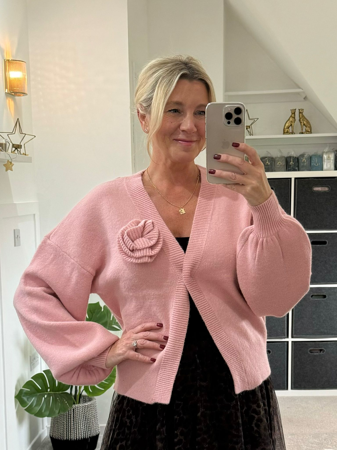 Carrie Grey Corsage Cardigan