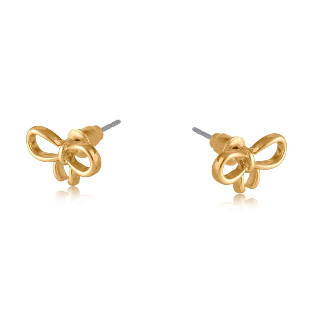 Silver Santorini Bow Stud Earrings