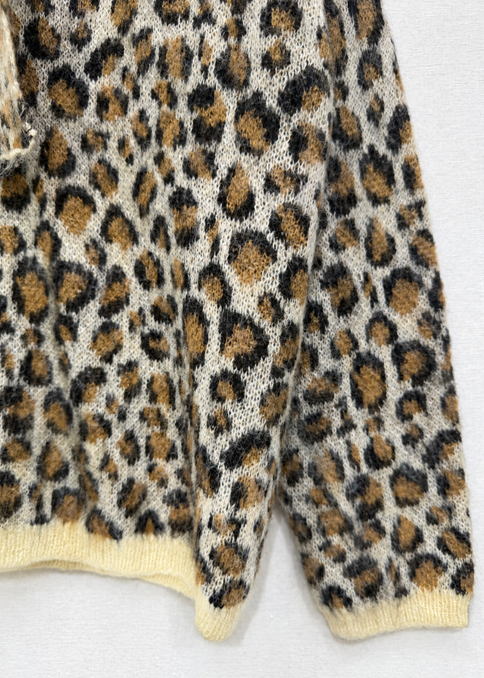 Leopard Print Bow Tie Jumper