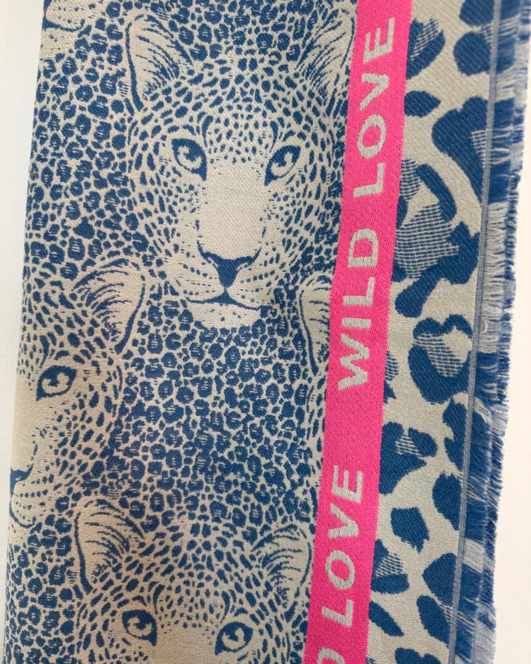 Blue "Wild Love" Oversized Scarf