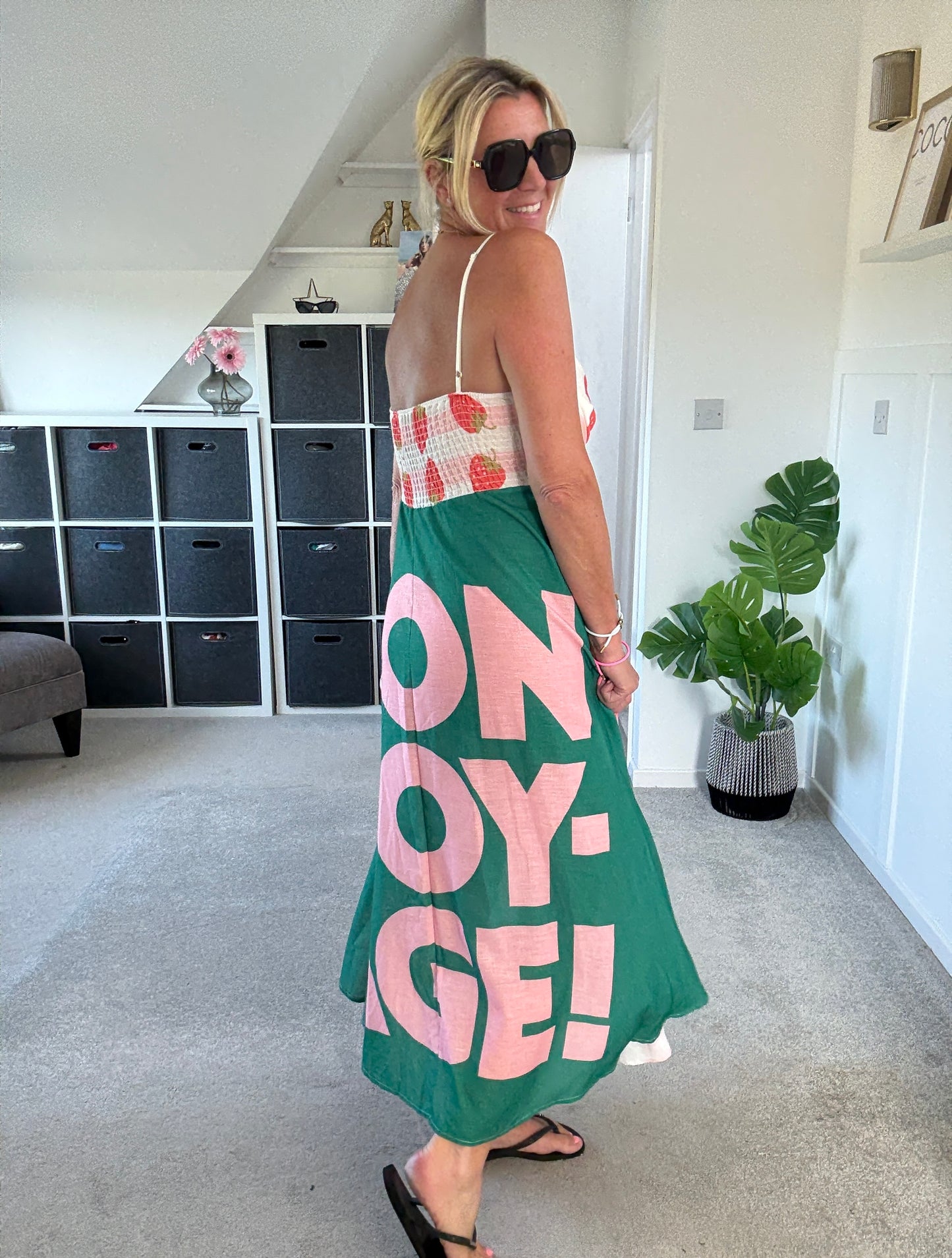 Bon Voyage Strappy Contrast Back Midi Dress