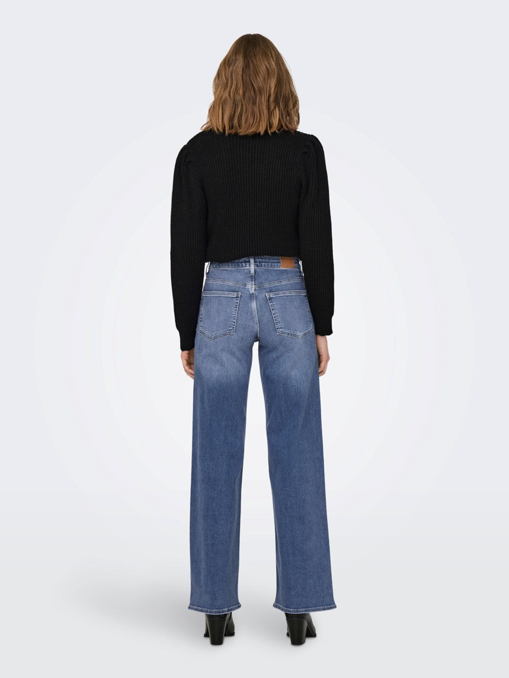 Madison Medium Blue High Waist Wide Leg Jeans