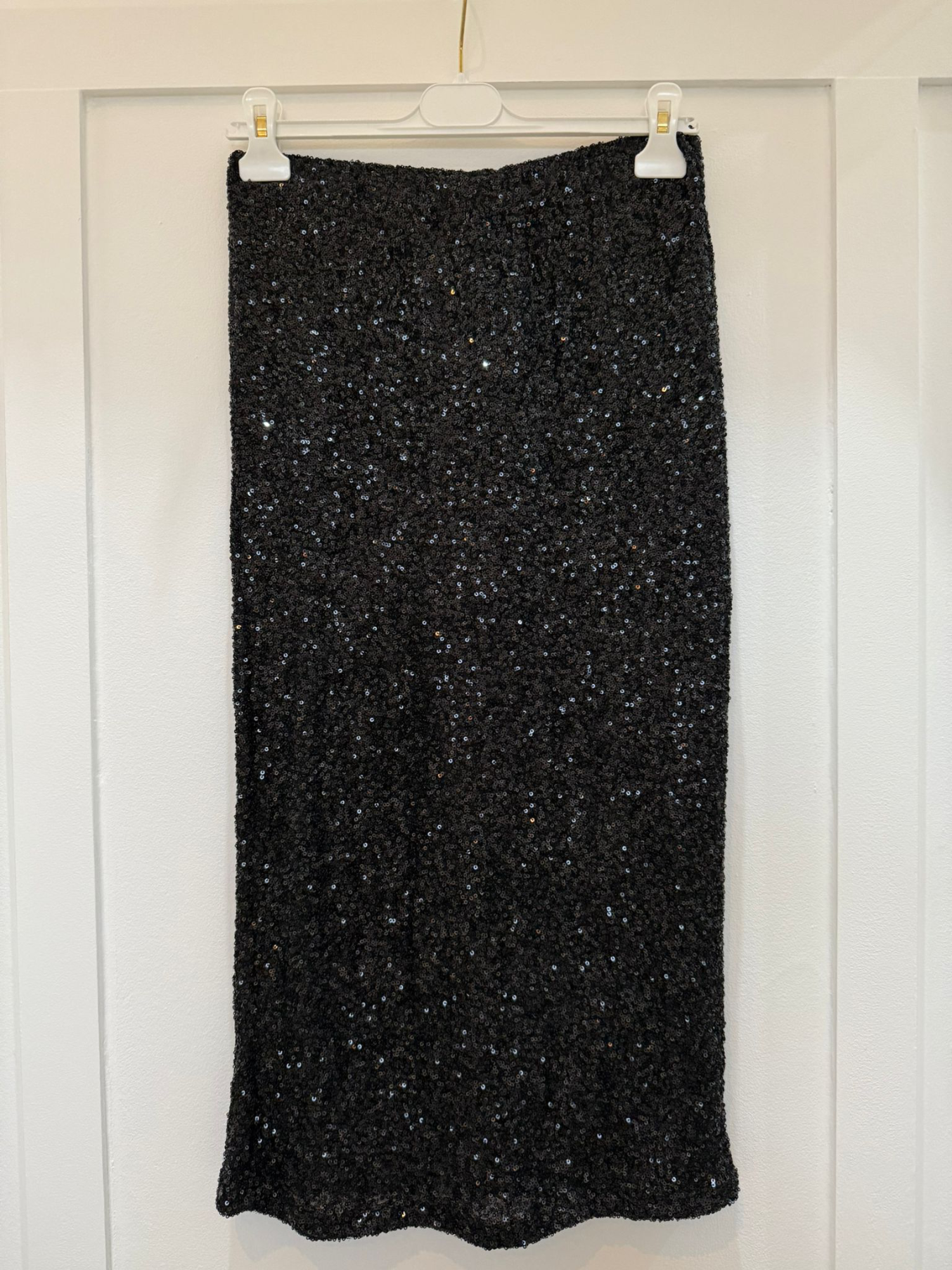 Black Luxe Sequin Pencil Skirt