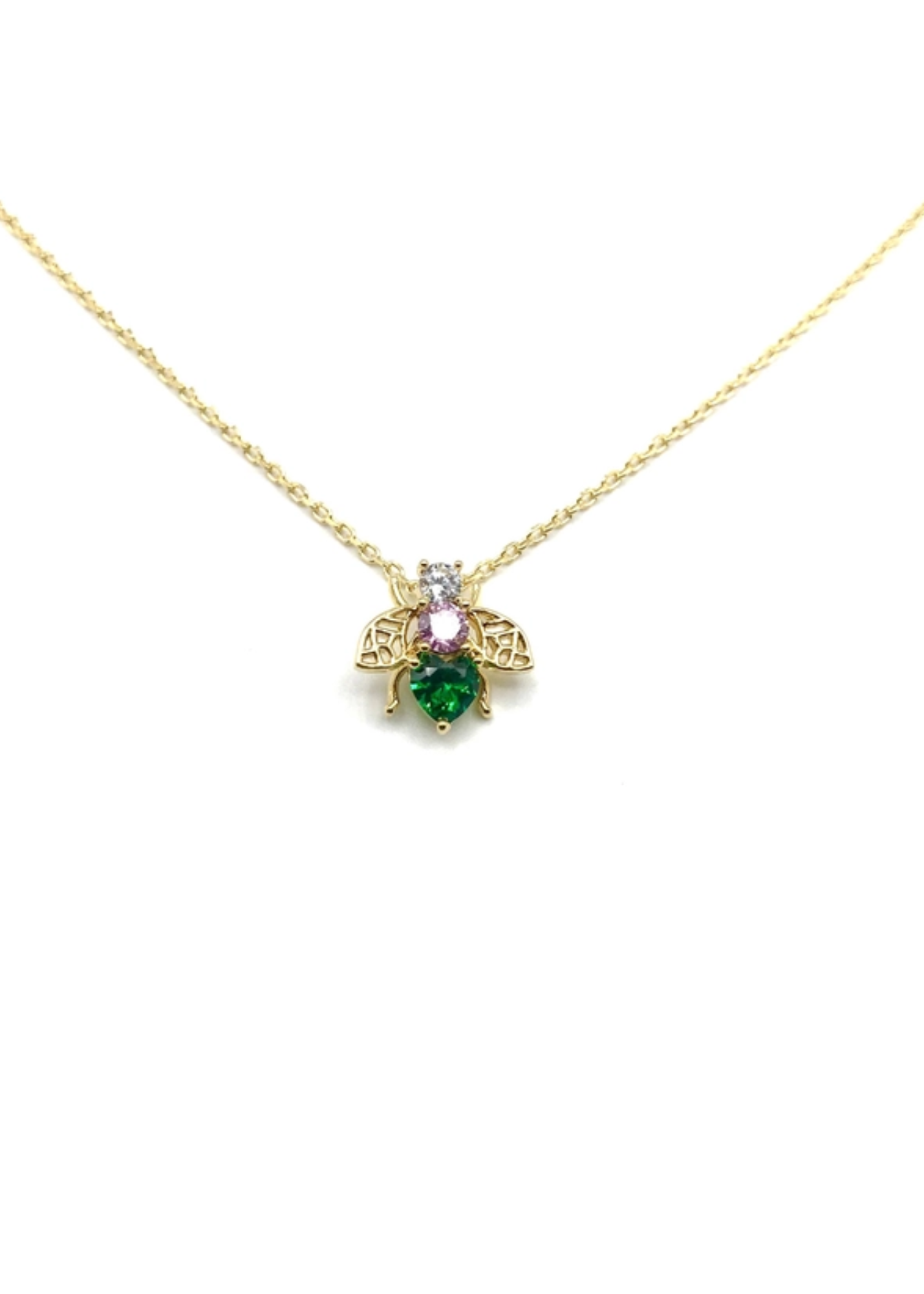 Nouveau Bejewelled Bee Necklace