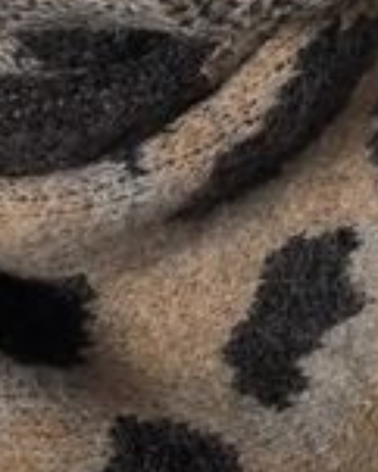 Camel Triangle Leopard Print Scarf