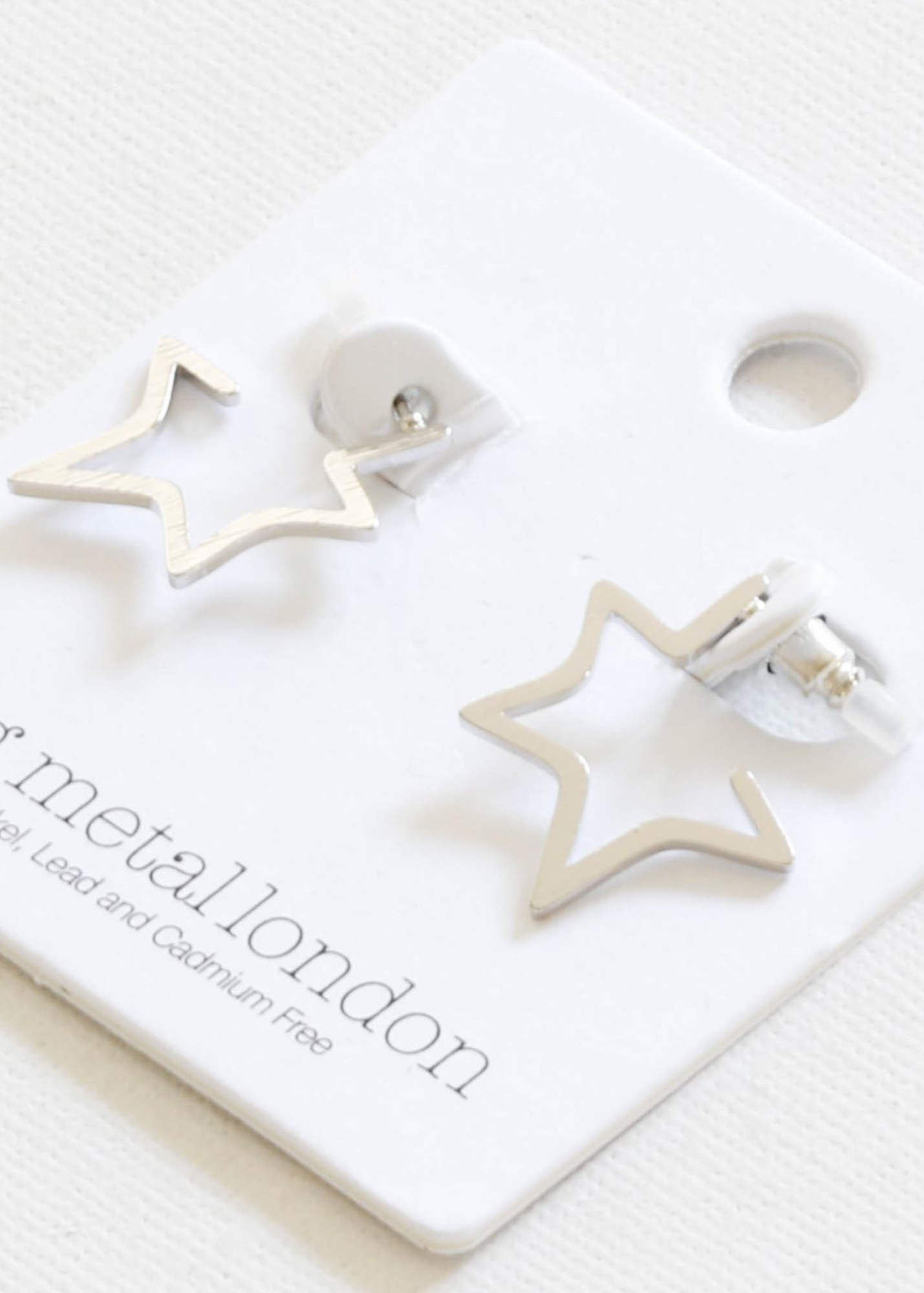 Gold Small Flat Star Earrings