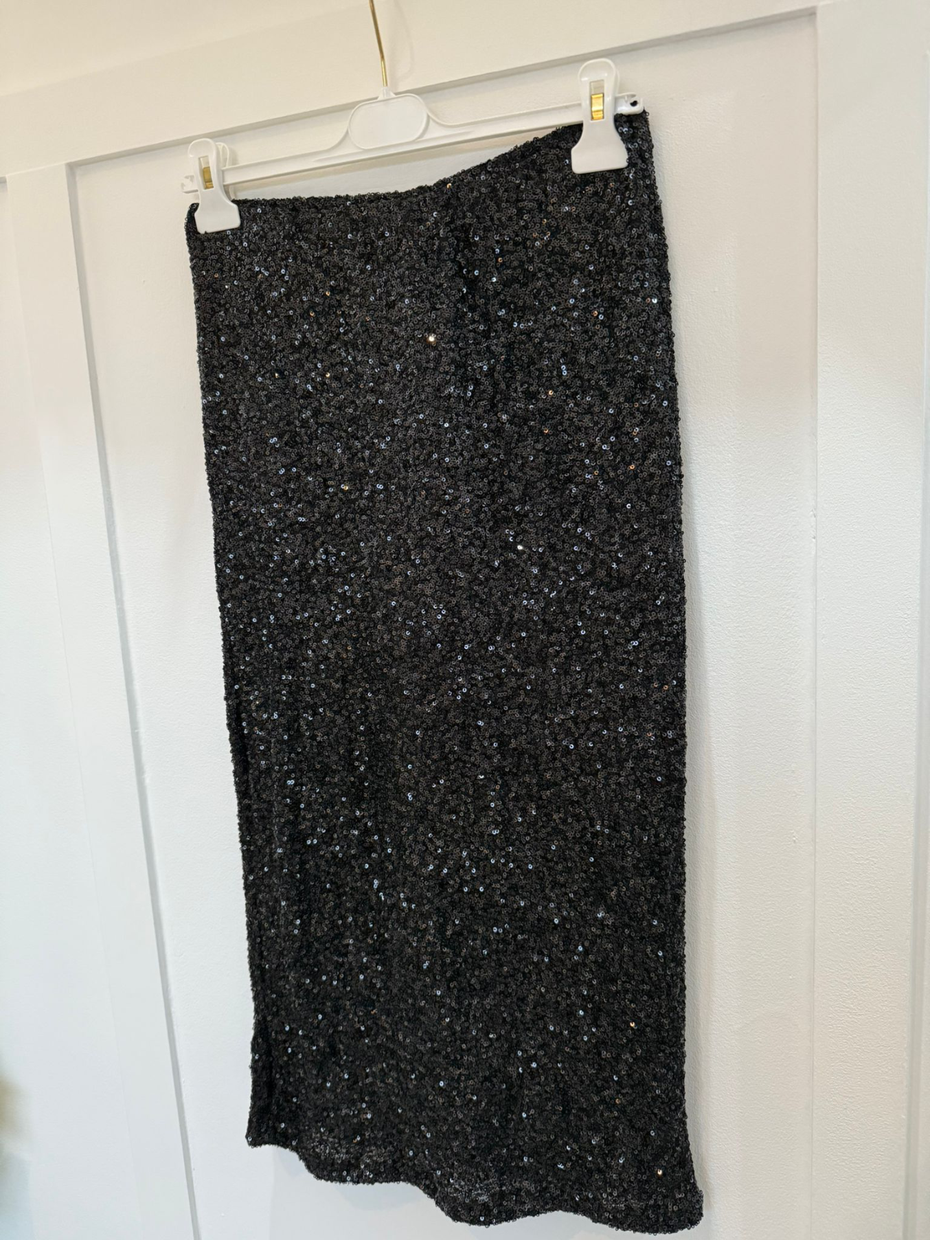 Black Luxe Sequin Pencil Skirt