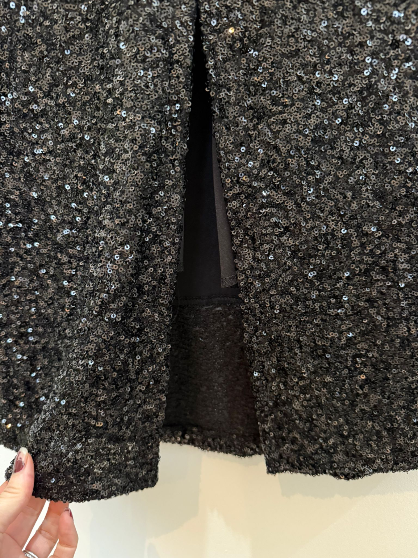 Black Luxe Sequin Pencil Skirt