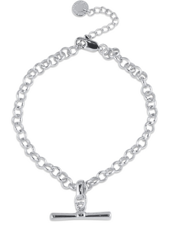 Silver T bar Chain Bracelet