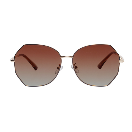 MAUI Brown Hexagonal Sunglasses