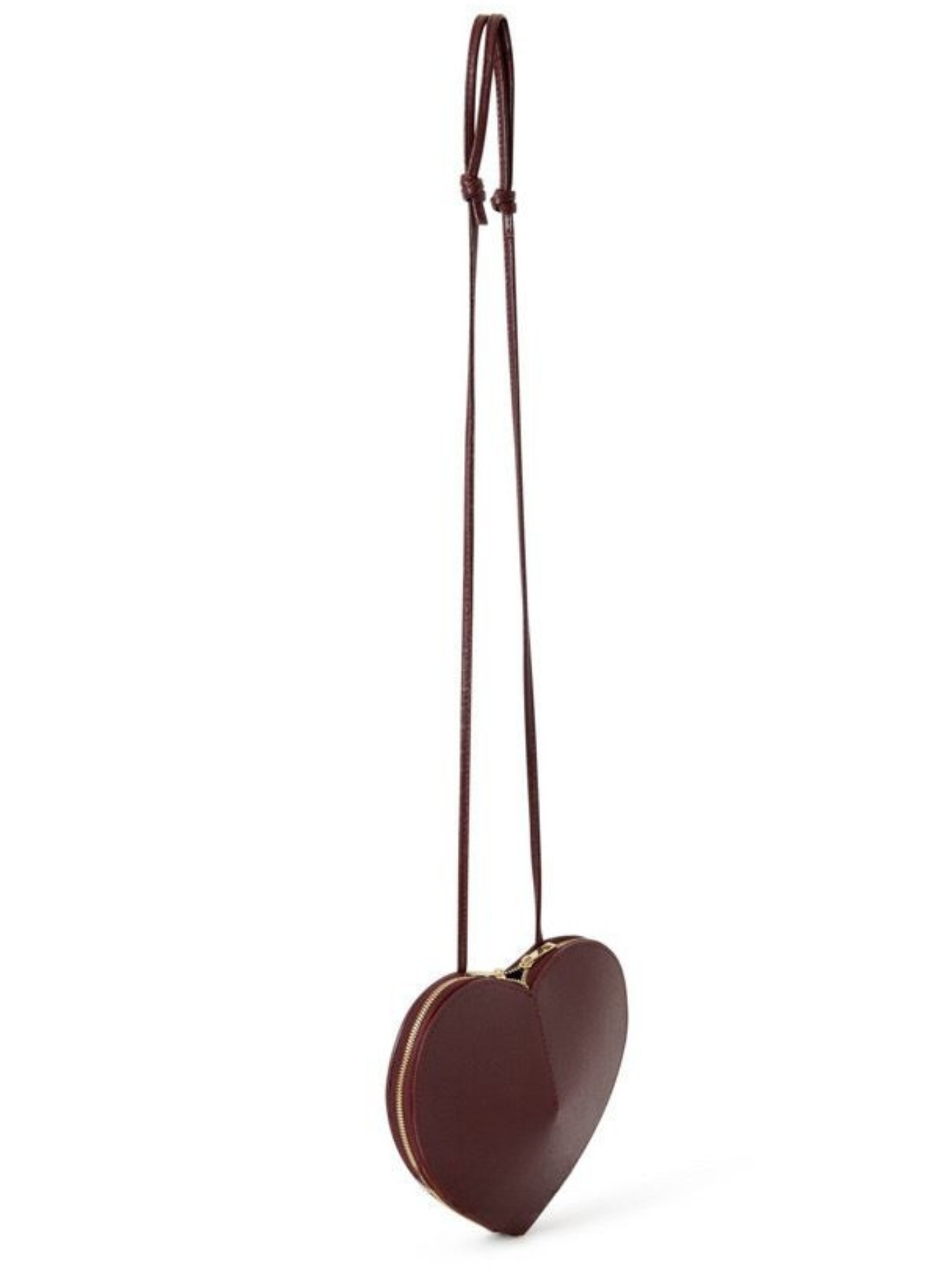 Burgundy Leather Heart Bag