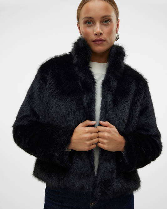Black Monroe Faux Fur Jacket