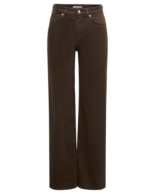Madison Dark Brown High Waist Wide Leg Jeans