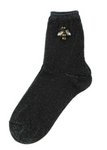 Silver Sparkly Socks With Detachable Bee
