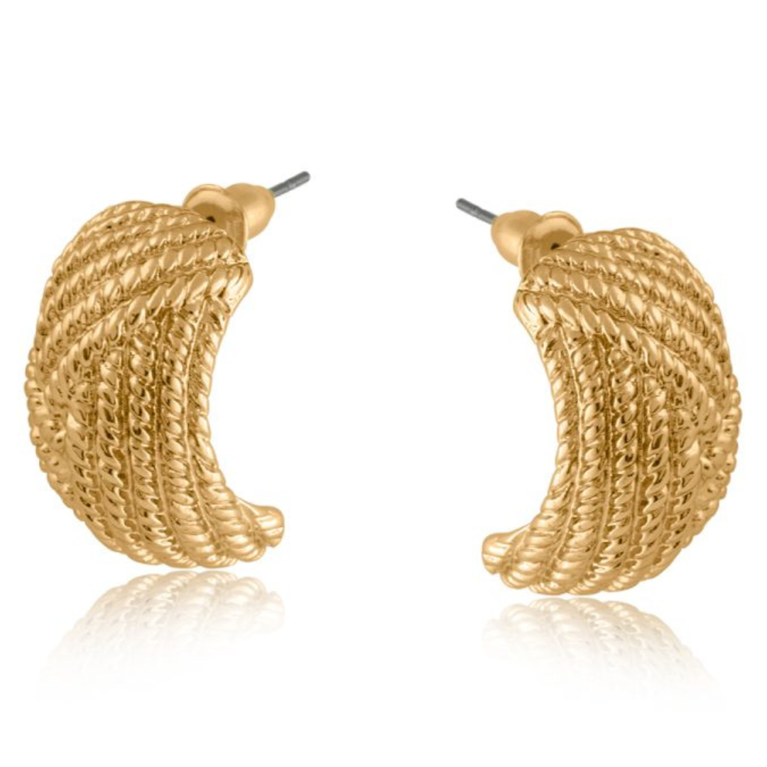 Silver Minica Ripple Effect Earrings