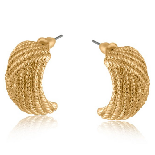 Silver Minica Ripple Effect Earrings