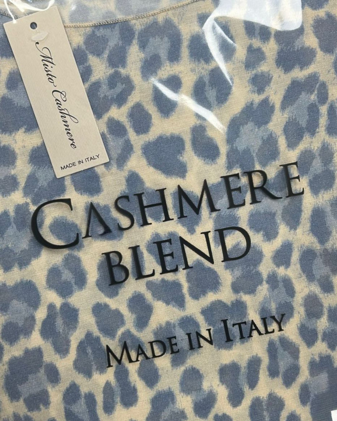 Stone Leopard Cashmere Blend Layering Top
