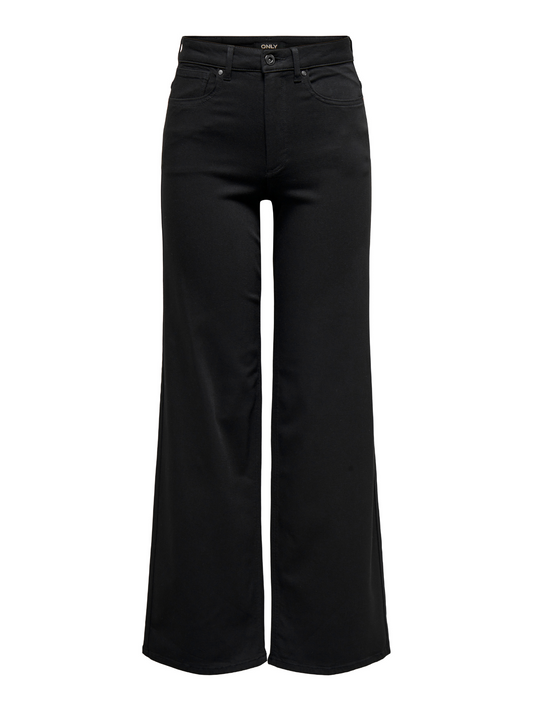 Madison Black Denim High Waist Wide Leg Jeans