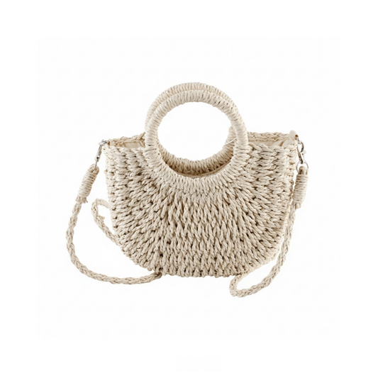 Black Small Basket Top Handle Crossbody Bag