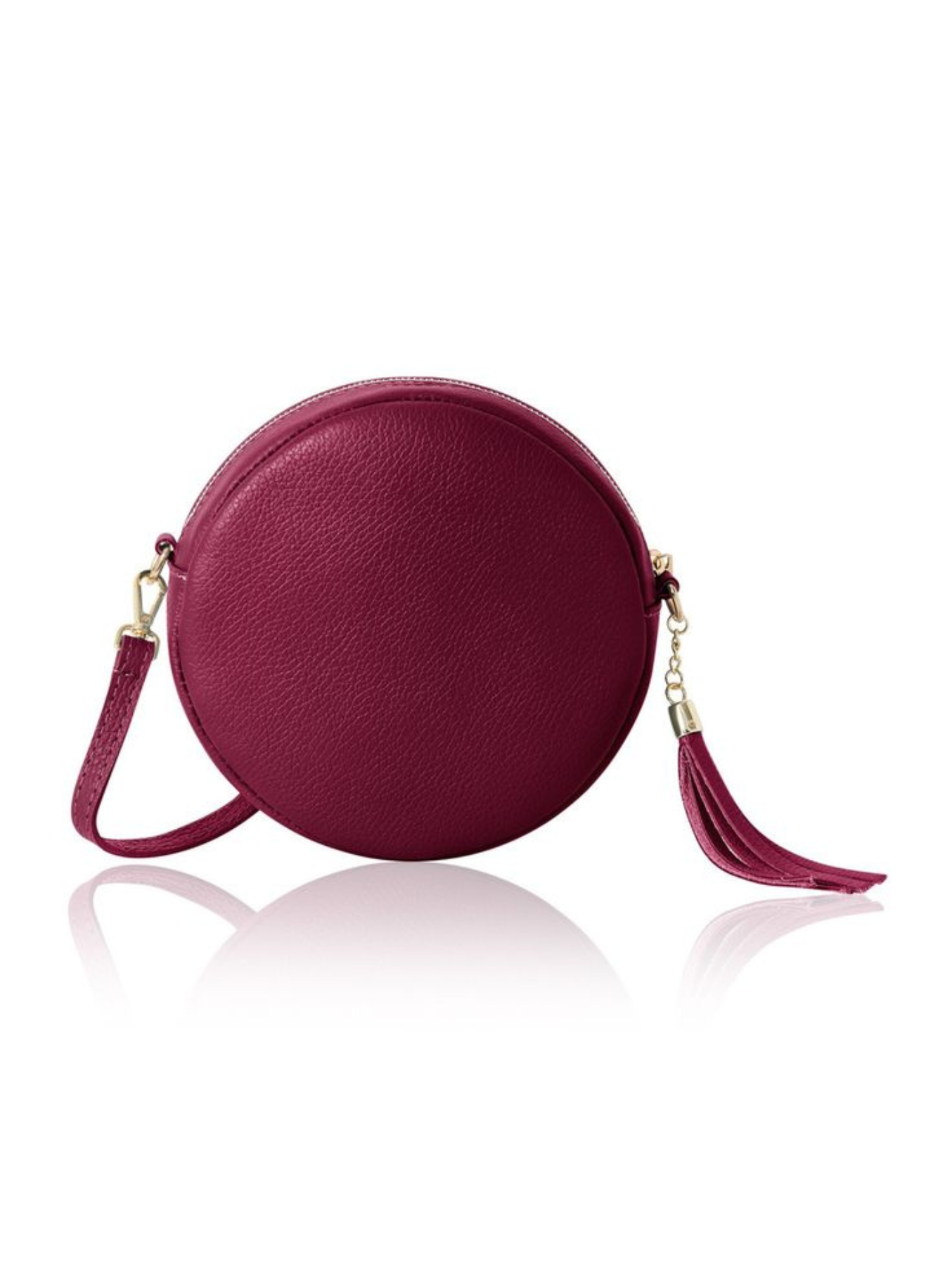 Leopard Leather Circle Crossbody Bag
