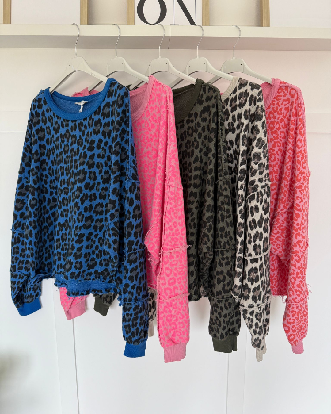 Neon Pink Leopard Oversized Sweatshirt