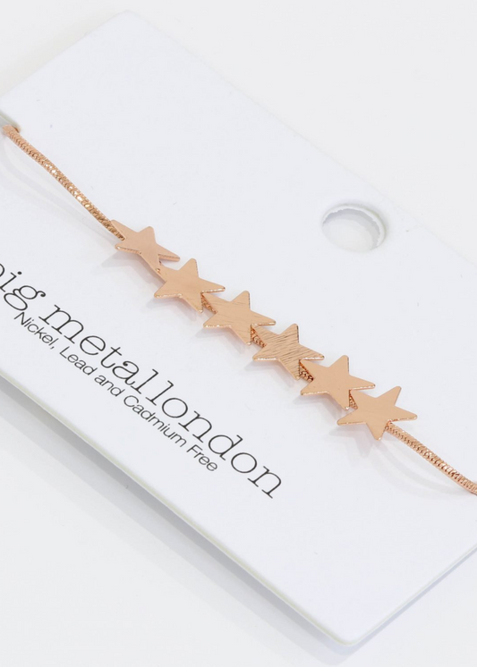 Silver Row of Stars Constellation Bracelet