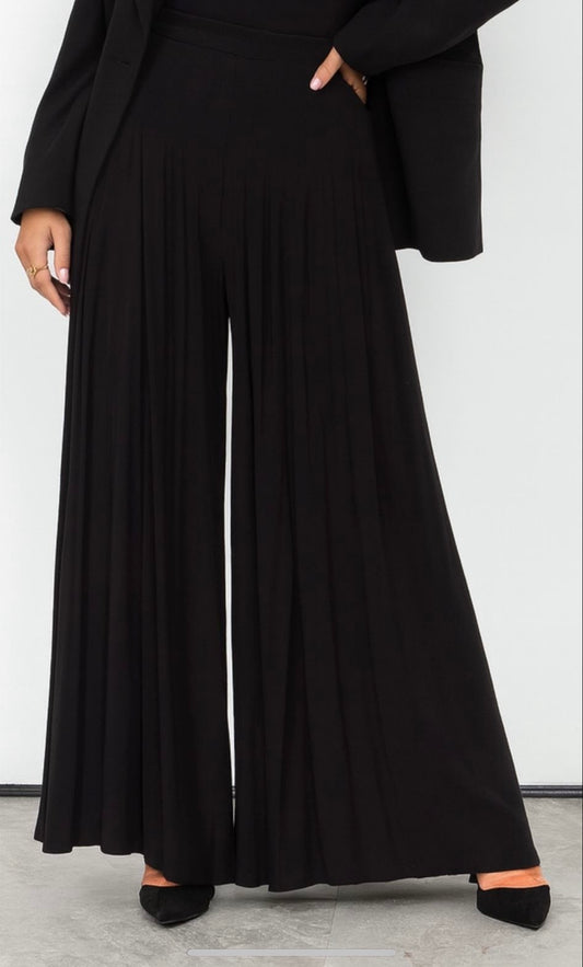 Black Palazzo Wide Leg Trousers