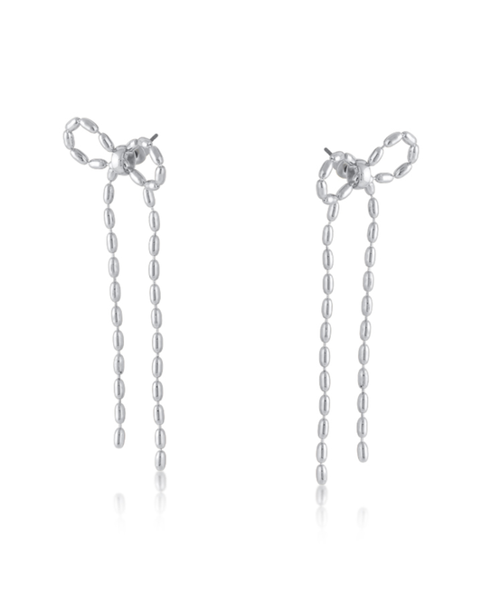 Gold Lina Long Bow Earrings