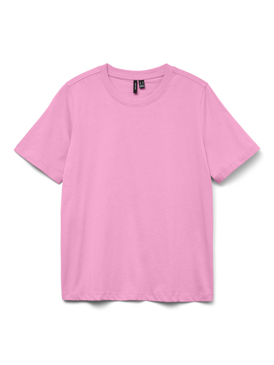Bon Bon Pink Vero Moda Basic Cotton T Shirt