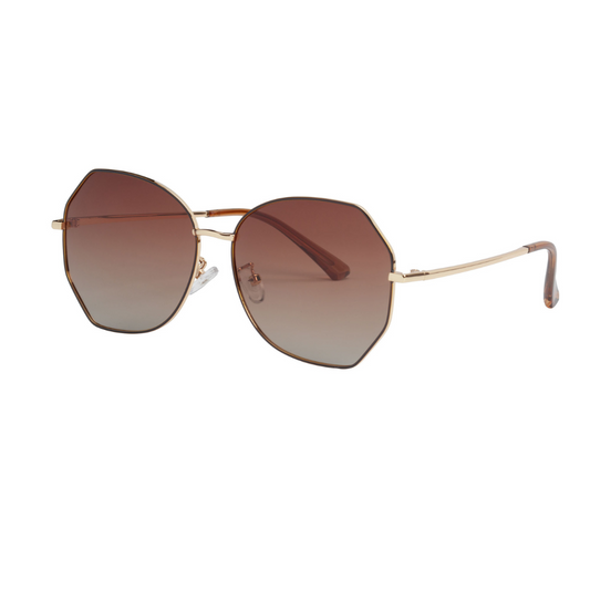 MAUI Brown Hexagonal Sunglasses