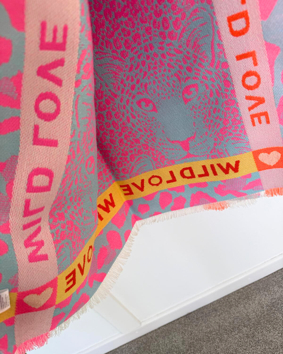 Blue "Wild Love" Oversized Scarf