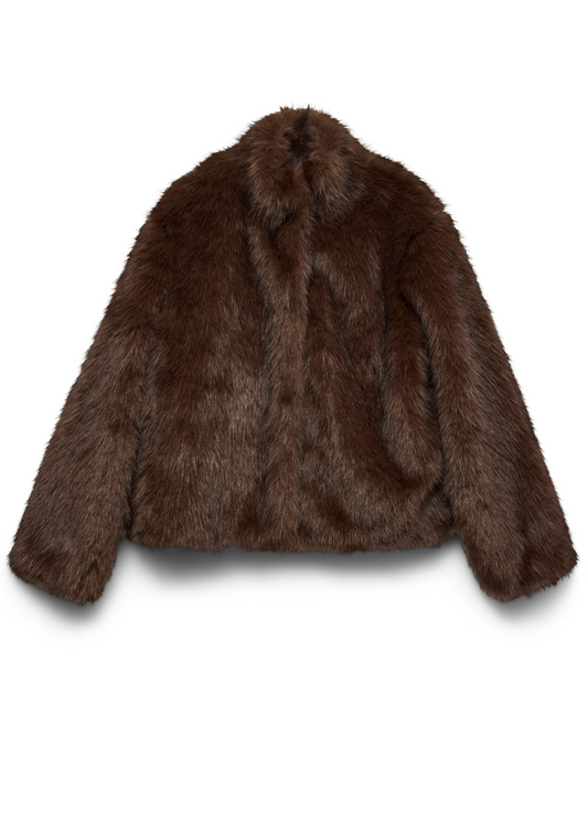 Chocolate Monroe Faux Fur Jacket
