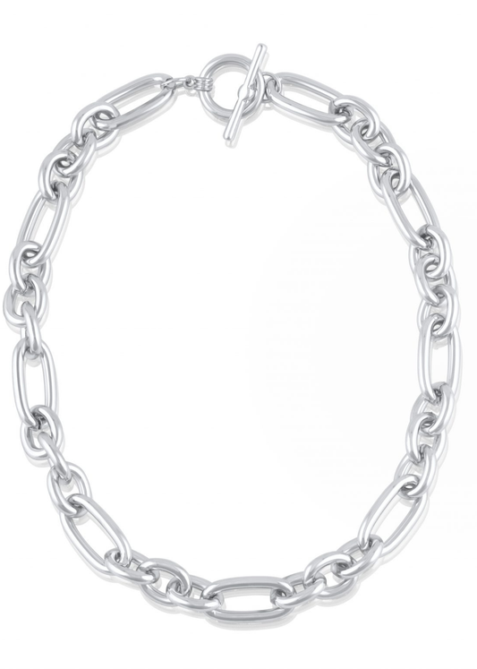 Gold Maude Oval Link T-Bar Statement Necklace