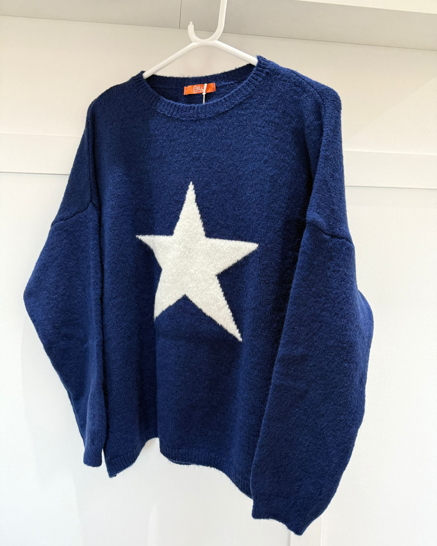 Denim Blue/Pink Star Jumper