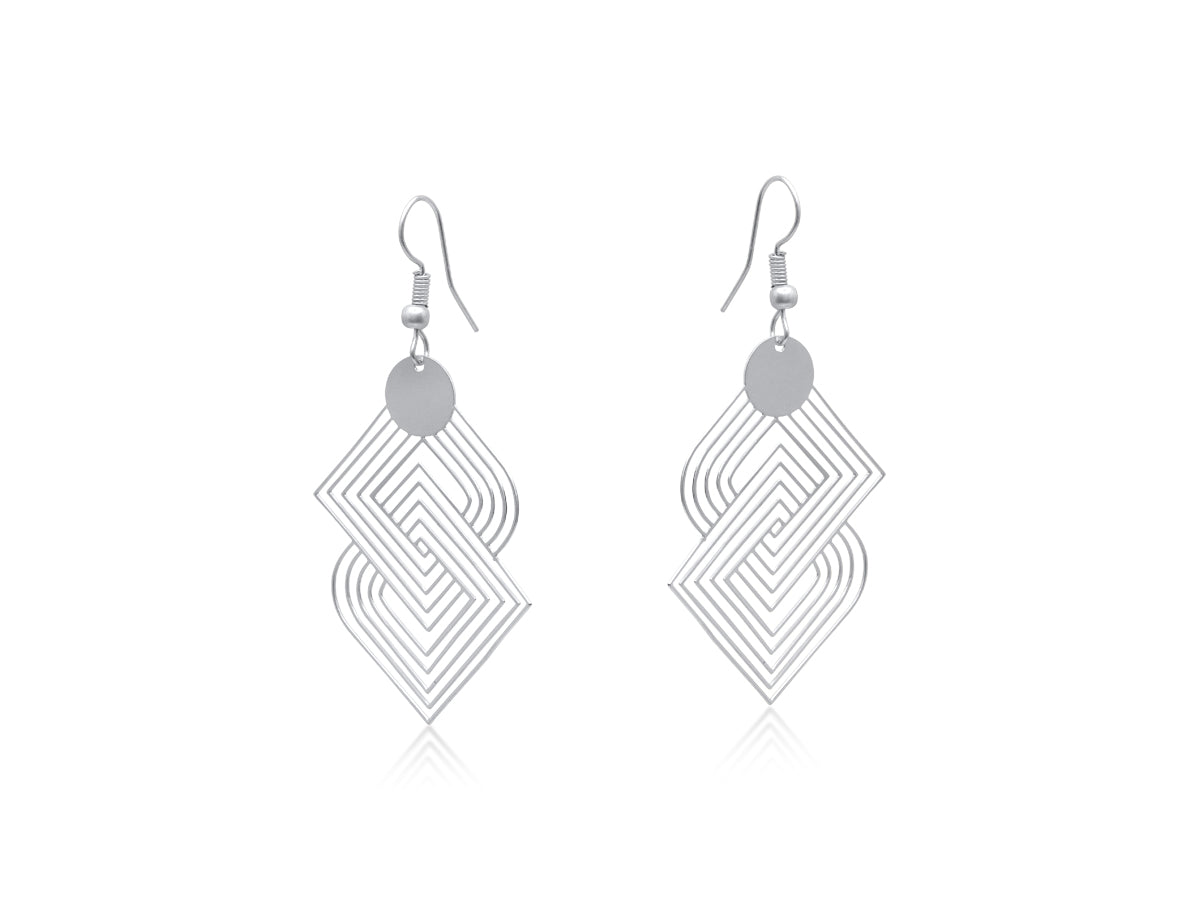 Gold Siena Labyrinth Geometrical Dangle Earrings