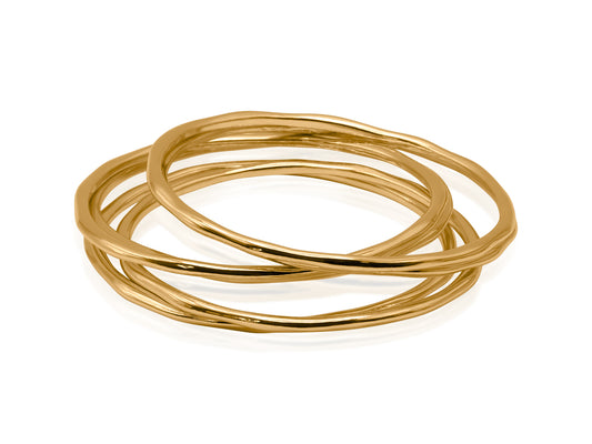 Silver Bahia Textured Set of Bangle Bracelets
