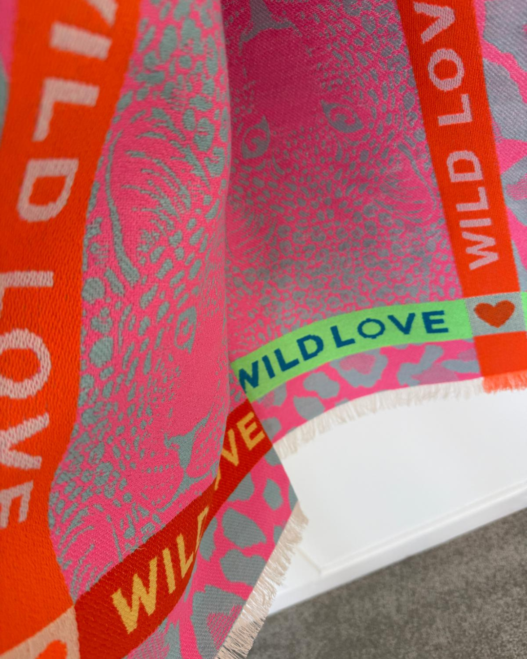 Blue "Wild Love" Oversized Scarf