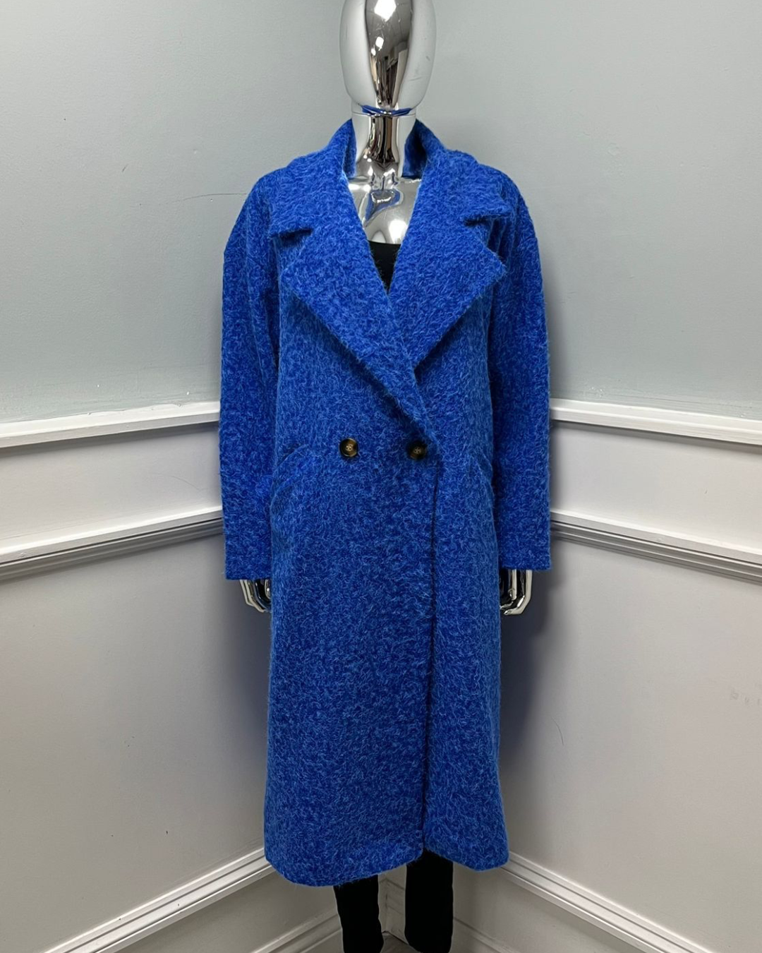 Black Double Breasted Cosy Coat