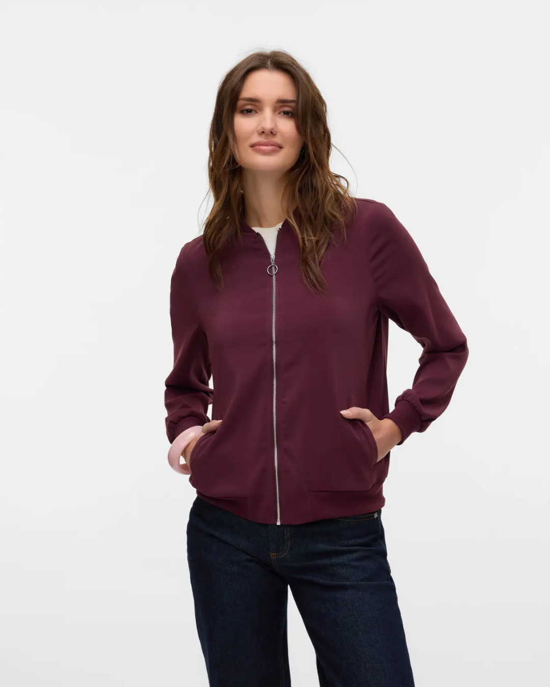 Wine Coco L/S Bomber Jacket