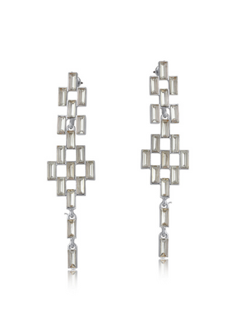 Silver Statement Diamanté Earrings