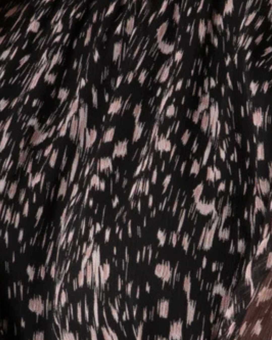 Black Printed Ruffle Sleeve Blouse