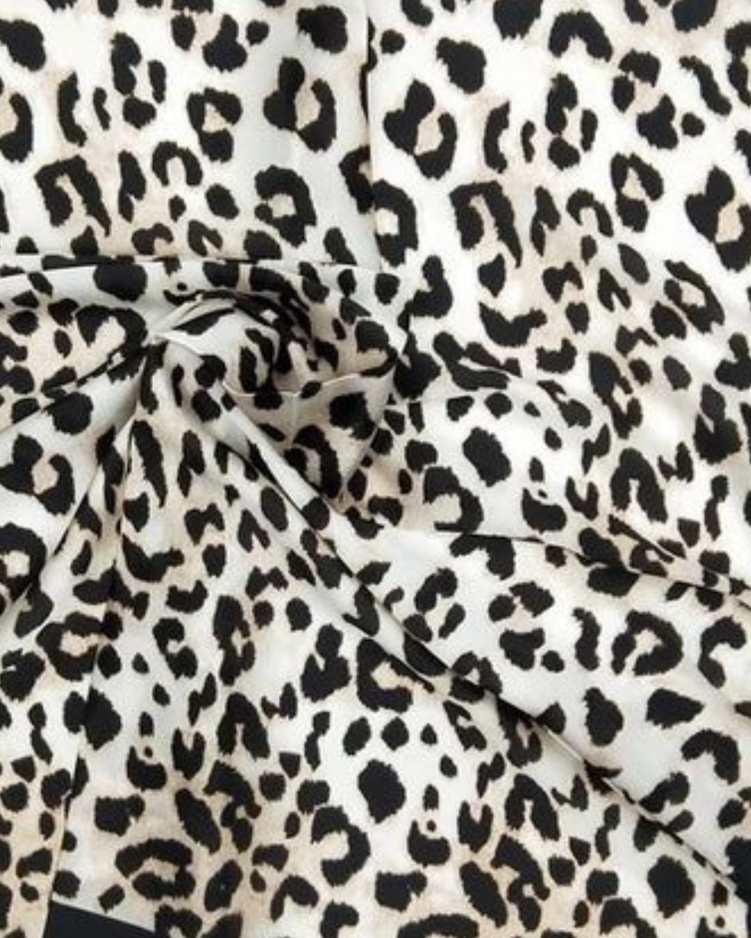 Grey Leopard Print Border Square Scarf