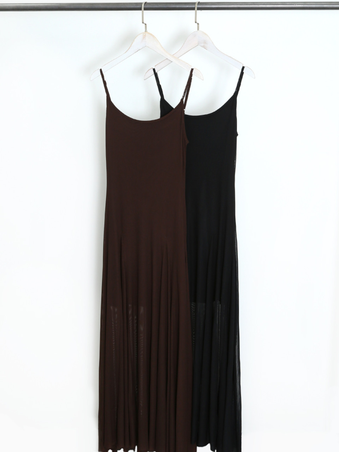 Black Strappy Mesh Maxi Dress