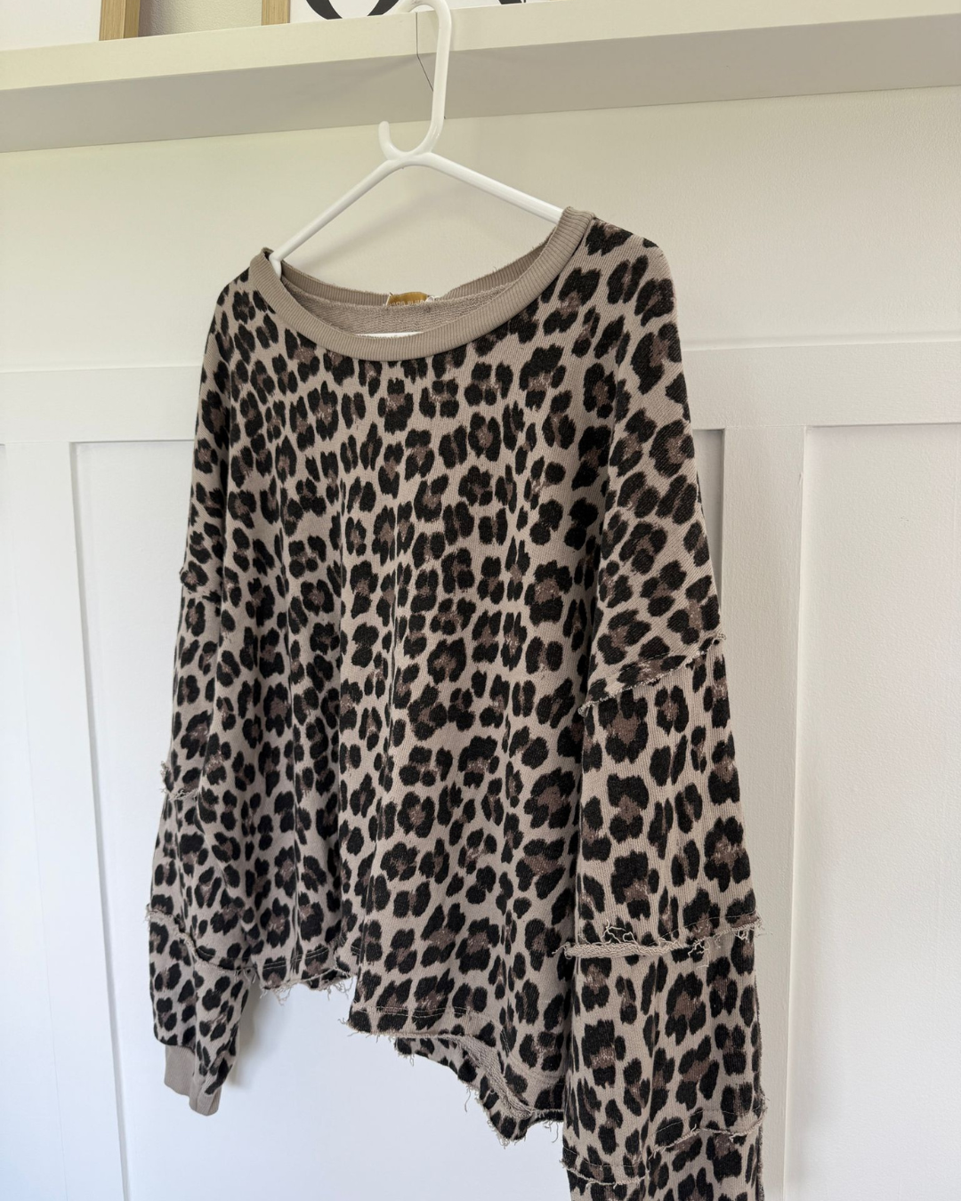 Neon Orange Leopard Oversized Sweatshirt