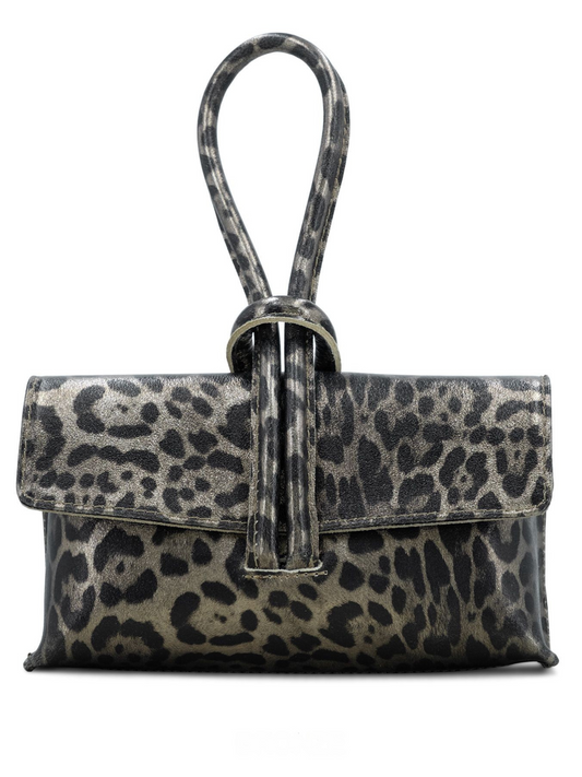 Bronze Leopard Loop Clutch/Cross Body Bag