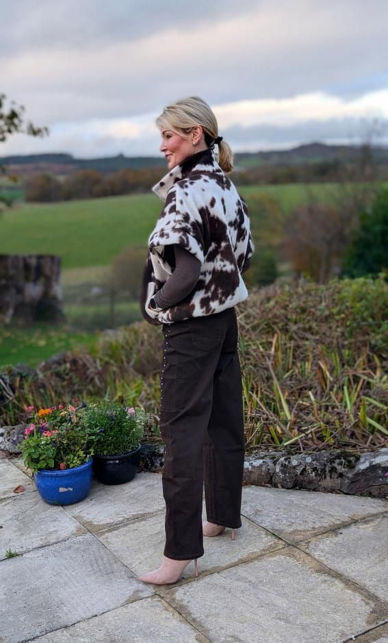 Cow Print Gilet