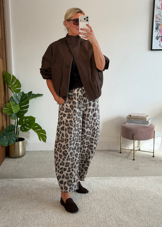 Chocolate Funnel Neck Trench Bomber Jacket