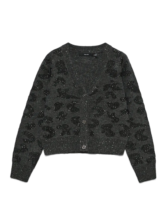 Dk Grey Sequin Animal Cardigan