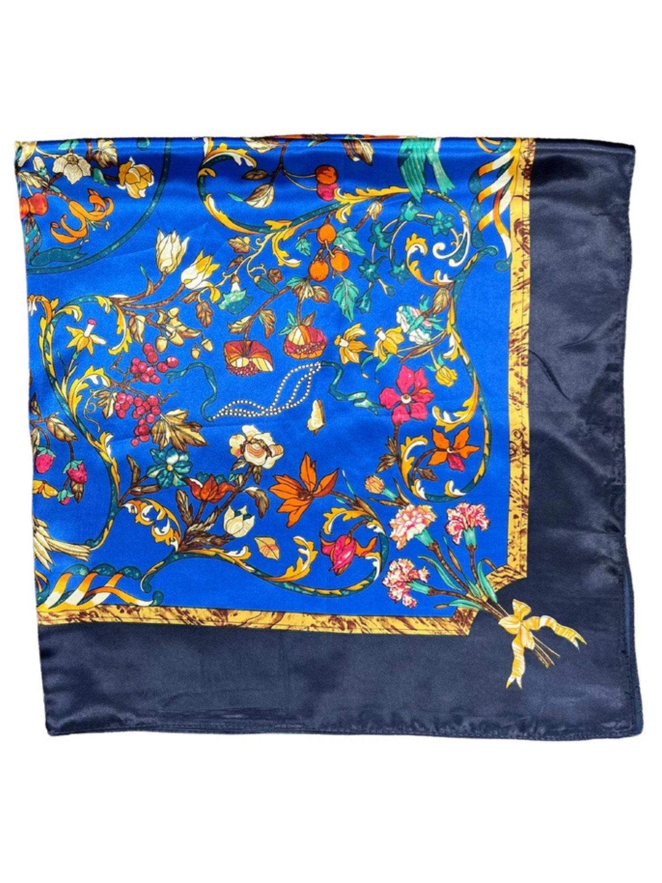 Blue Bird Pattern Silk Touch Square Scarf